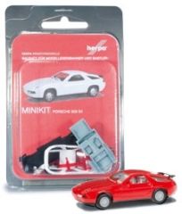 HER012669-003 - Voiture sportive PORSCHE 928 S4 couleur rouge à monter