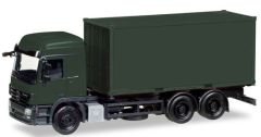 HER013383 - Camion 4x2 porteur couleur militaire MERCEDES Actros avec container de transport à monter