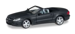 HER038461 - Voiture cabriolet Mercedes-Benz SL de couleur Noir Mat avec les jantes chromés