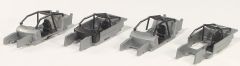 HER050562 - Ensemble de 4 chassis de voitures à monter