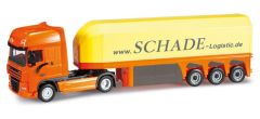 HER302340 - Camion Daf XF 105 SSC  avec remorque porte-verre aux couleurs du transporteur SCHADE Logistique