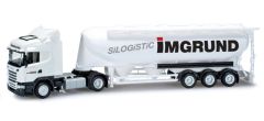 HER302371 - Camion Scania R09 avec semi silo aux couleurs du transitaire IMGRUND