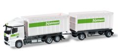 HER303347 - Camion porteur Mercedes-Bnez Actros Streamspace benne déposable avec remorque aux coulerus du transporteur NEHLSEN