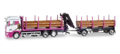 HER307147 - Camion 6x4 grumier SCANIA R09 HL avec grue et remorque 2 essieux