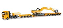 HER307277 - Camion porte engins - Man TGX XXL 640 8x4 avec  Pelle LIEBHERR 954 aux couleurs du transpoteur MAX BOGL
