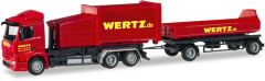 HER307437 - Camion 6x4 MERCEDES BENZ Antos avec remorque 2 essieux et bennes déposables ampiroles