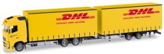 HER307888 - Camion VOLVO FH GI XL avec remorque 2 essieux aux couleurs DHL