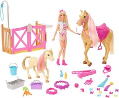 MATHGB58 - Poupée barbie au salon de toilettage pour chevaux