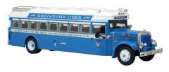 ICO16001 - Autocar américain de 1931 Mack BK Parlor Greyhound de couleur bleu et blanc