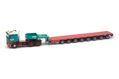 IMC32-0013 - Camion 6x4 VOLVO F12 et plateau 8 essieux surbaissée NOOTEBOOM  aux couleurs transport Scales