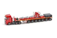IMC31-0013 - Camion MERCEDES Actros 2 6x4 avec semi plateau 7 essieux et accessoires LIEBHERR pour grue