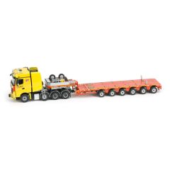 IMC33-0023 - Camion MERCEDES Arocs 8x4 avec semi NOOTEBOOM extensible 6 essieux surbaissée