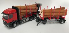 CON78233/0 - Camion MERCEDES-BENZ Arocs grumier avec grue et remorque porte grume