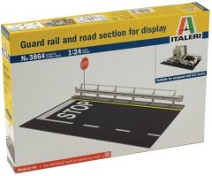 ITA3864 - Route en miniature pour diorama avec rambardes et stop en kit à peindre et à assembler peintures et colle non incluses