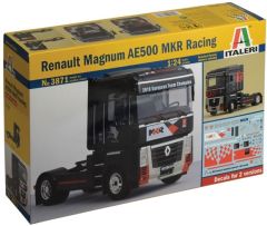 ITA3871 - Camion 4x2 solo RENAULT Magnum AE500 MKR Racing en kit à peindre et à assembler peintures et colle non incluses
