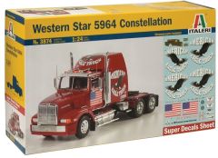 ITA3874 - Camion américain WESTERN STAR Constellation American Eagle Trucks en kit à peindre et à assembler peintures et colle non incluses