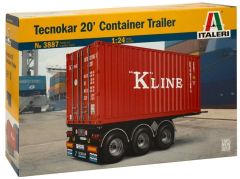 ITA3887 - Semi porte container et container 20 pieds aux couleurs Kline en kit à peindre et à assembler peintures et colle non incluses