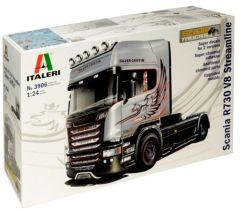 ITA3906 - Camion 4x2 solo SCANIA R730 Streamline V8 Silver Griffin en kit à peindre et à assembler peintures et colle non incluses