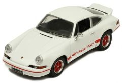 IXOCLC321N - Voiture sportive PORSCHE 911 Carrera RS 2.7 de 1973 de couleur blanche à jantes rouges