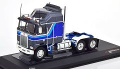 IXOTR045 - Camion américain solo KENWORTH K100 Aerodyne de 1976 de couleur bleu et gris métalisé