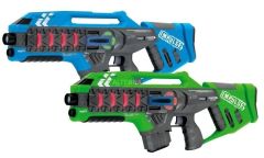 JAM410084 - Set 2 Fusils laser à impulsion de couleurs Bleu et vert