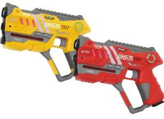 JAM410085 - Set de 2 Pistolet Laser à impulsion de couleurs Jaune et rouge