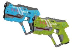 JAM410086 - Set de 2 Pistolet Laser à impulsion de couleurs Vert et bleu