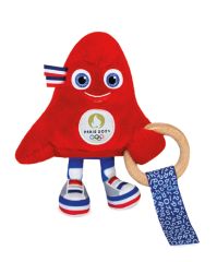 JO2423 - Hochet avec anneau en bois 17cm - mascotte des JO - Paris 2024