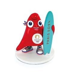 JO2509 - Figurine avec surf  de 14.5cm -  Mascotte des JO  - Paris 2024