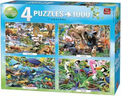 KING55930 - 4 Puzzles Les animaux sauvages 1000 Pièces