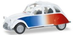 HER028783 - Voiture CITROEN 2CV dite Cocorico avec couleurs bleu blanc rouge sur les cotés