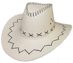 LP00006BC - Accessoire pour adultes - Chapeau de Cow-Boy de couleur Blanc cassé