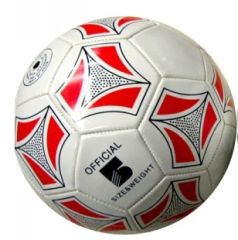 LPB21132A - Jeu d'extérieur - Ballon de Foot de couleur Rouge et Blanc Dimensions : Taille 5 (22 cm)