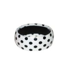 Accesoire pour petite fille - Bracelet Blanc à pois Noirs