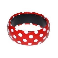 LPE53646ROUGE - Accesoire pour petite fille - Bracelet Rouge à pois Blancs