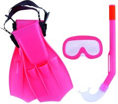 LPEO91928B - Accessoires pour enfant de 3 à 6 ans - Set de Tuba , Palmes et Masque de couleur Rose