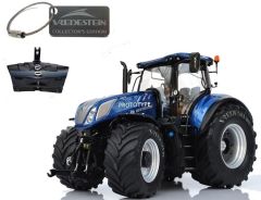 MAR1609 - Tracteur NEW HOLLAND T7.315 HD version Blue Power sur pneus VREDESTEIN équipé du relevage avant avec masse