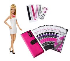 MATCFD56 - Atelier de Mode Barbie avec une Poupée Mannequin de 29 cm + Tissu Imprimable