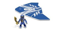 MEGA05619 - Planeur bleu POWER RANGER avec personnage de 11 pièces