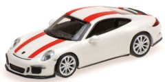 MNC870066220 - Voiture sportive PORSCHE 911 R de 2016 de couleur blanche avec bandes rouges