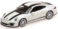 MNC870066226 - Voiture sportive PORSCHE 911 R de 2016 de couleur blanche avec bandes noires