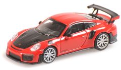 MNC870068121 - Voiture sportive PORSCHE 911 GT2 RS de 2018 de couleur rouge avec capot carbone