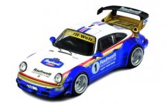 IXOMOC306 - Voiture de couleur blanche et bleue – PORSCHE 964 RAUCH WELT