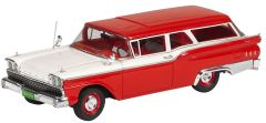 MTH447 - Voiture de 1959 - Ford Ranch Wagon de couleurs Rouge et Blanche