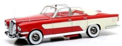 MTX41302-021 - Voiture cabriolet de luxe GHIA MB 300C Allungata de 1956 couleur rouge à flancs blancs