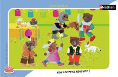 NAT86116 - Cadre puzzle de 15 Pièces du dessin animé Petit Ours Brun - c'est la fête Dimensions : 29.5 x 19 cm