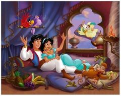 NAT86688 - Puzzle de 100 Pièces sur DISNEY - Aladin : Histoire d'amour Dimensions : 36 x 26 cm