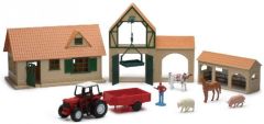 NEW04025 - Ensemble de 3 bâtiment de la ferme avec tracteur personnage et animaux