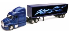 NEW15553A - Camion 6x4 PETERBILT Model 387 couleur bleu avec remorque 2 essieux
