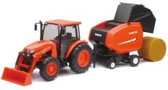 NEW33033 - Tracteur avec presse à balles ronde KUBOTA M5-111 - Sons et Lumière